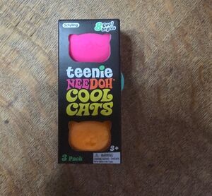 Teenie Needoh Cool Cats 3-Pack - Pink, Green/blue & Orange